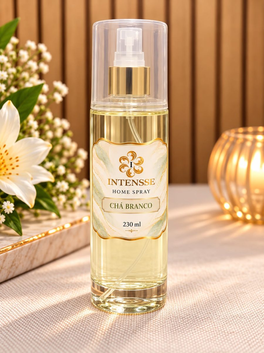 Home Spray Chá Branco 230 mL · frasco plástico